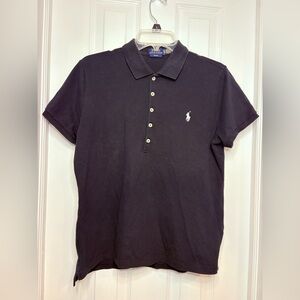 Polo Ralph Lauren Black Slim Fit Women’s Polo short sleeve shirt XL